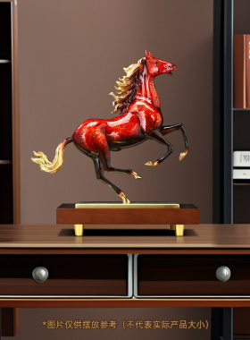 聚善缘马到成功大漆铜马开业礼品