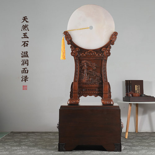 大展宏图玉石平安扣落地摆件客厅办公室装饰品乔迁新居开业送礼 - 图2