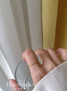 Basstudio巨细！锆石戒指女韩范时尚个性叠戴细食指戒不掉色尾戒