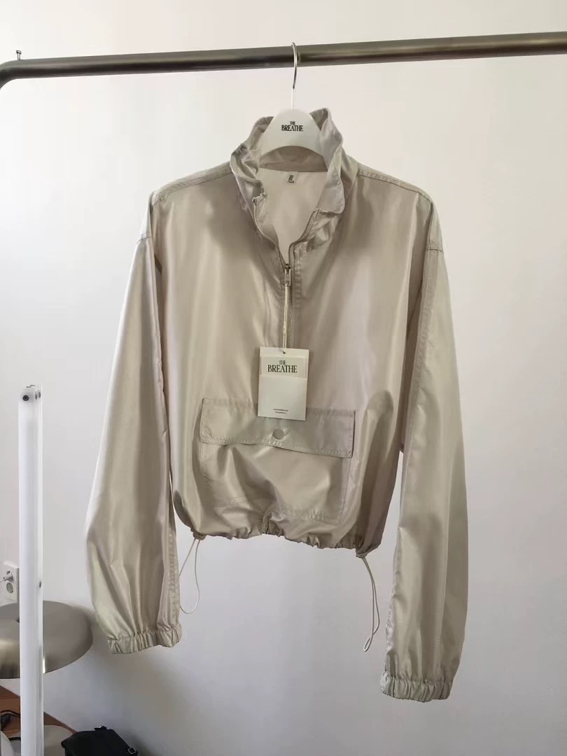 现货bureathe呼吸家韩国东大门百搭宽松休闲立领拉链外套防晒衣 - 图0
