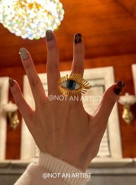 大眼睛睫毛可调节戒指恶搞