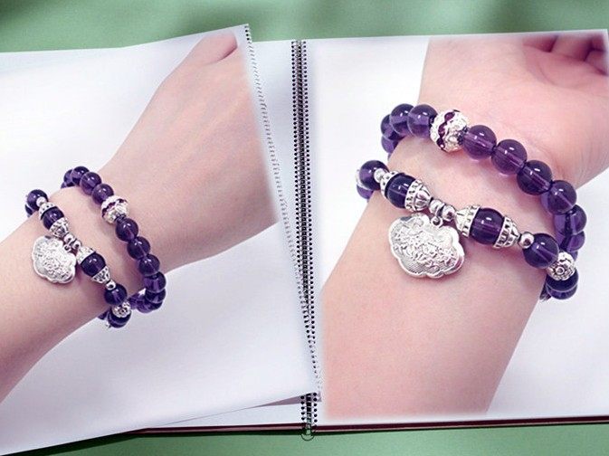 2025新款猫眼石学生送闺蜜礼物手链水晶长命锁多层人造手串手饰,淘宝优惠券,粉丝福利购,淘宝优惠卷