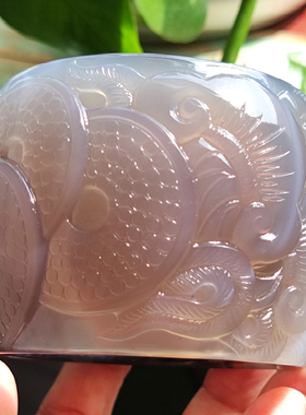 火麒麟献瑞 纯天然巴西老料玛瑙雕刻手镯 收藏级俏色设计 轮胎63