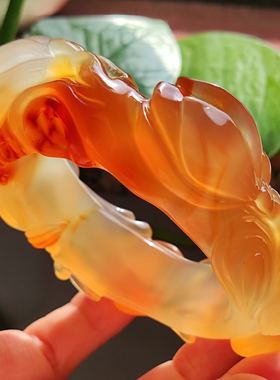 沁红江料 纯天然逊克北红江料玛瑙雕刻手镯 高油度强胶质感荧光57