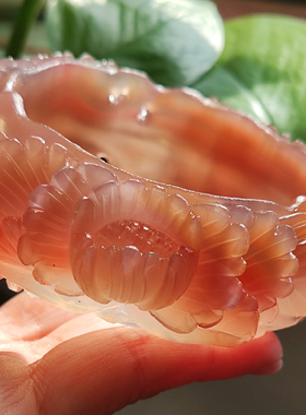 玛瑙印象 人间绝色 天然巴西粉玛瑙雕刻手镯稀有浓粉牡丹花手镯60