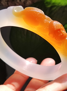 玛瑙印象 灵猴献寿 天然马红玛瑙雕刻手镯 大师工精雕 灵动鲜活60