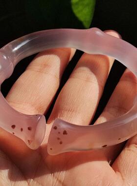 玛瑙印象 天然玛瑙雕刻手镯 创意鸡血藤造型 古色古香 叠戴神器59