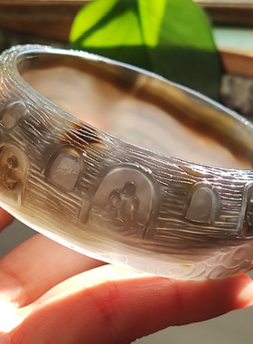 玛瑙印象 万佛朝宗 天然巴西老料玛瑙手镯 大师高工 意境景观镯59