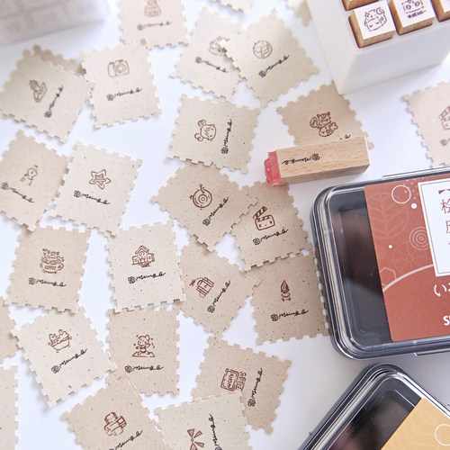 【Bring Q】原创/木质印章/可爱迷你印泥印章手帐M5活页打卡日常 - 图2