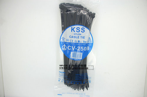 原装进口台湾KSS耐候性阻燃UL扎线带CV-250W 4.8*250mm 100根黑色 - 图0