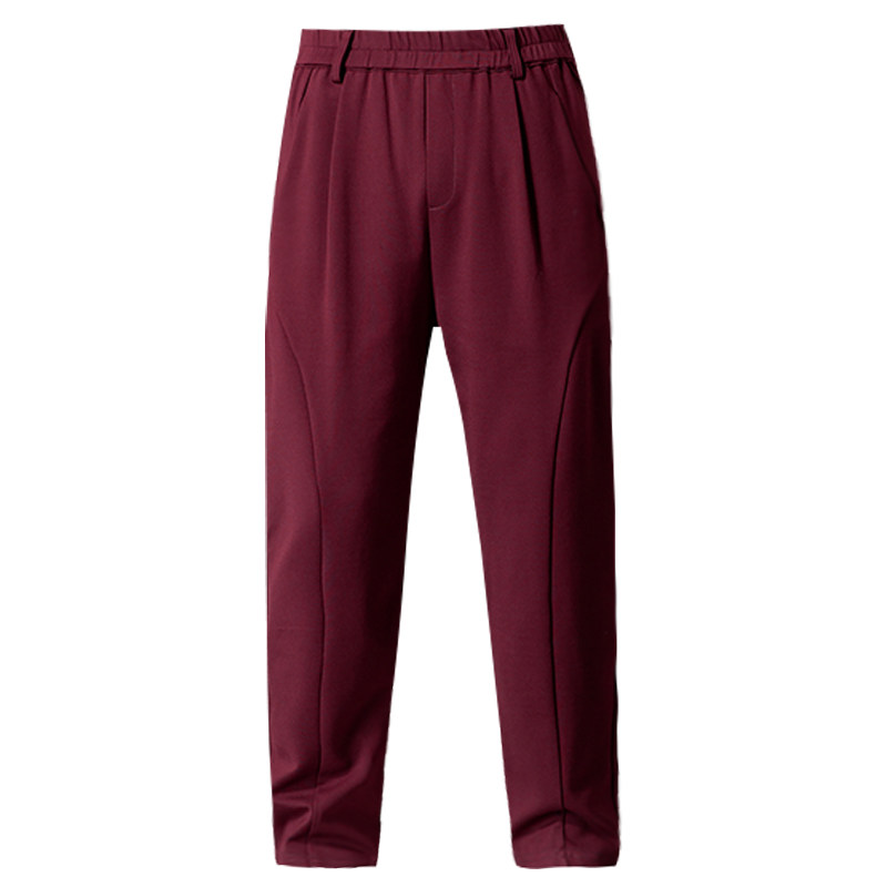 哈伦裤男宽松弹力运动裤酒红色新款小脚纯色棉百搭男士潮牌休闲裤,淘宝优惠券,粉丝福利购,淘宝优惠卷