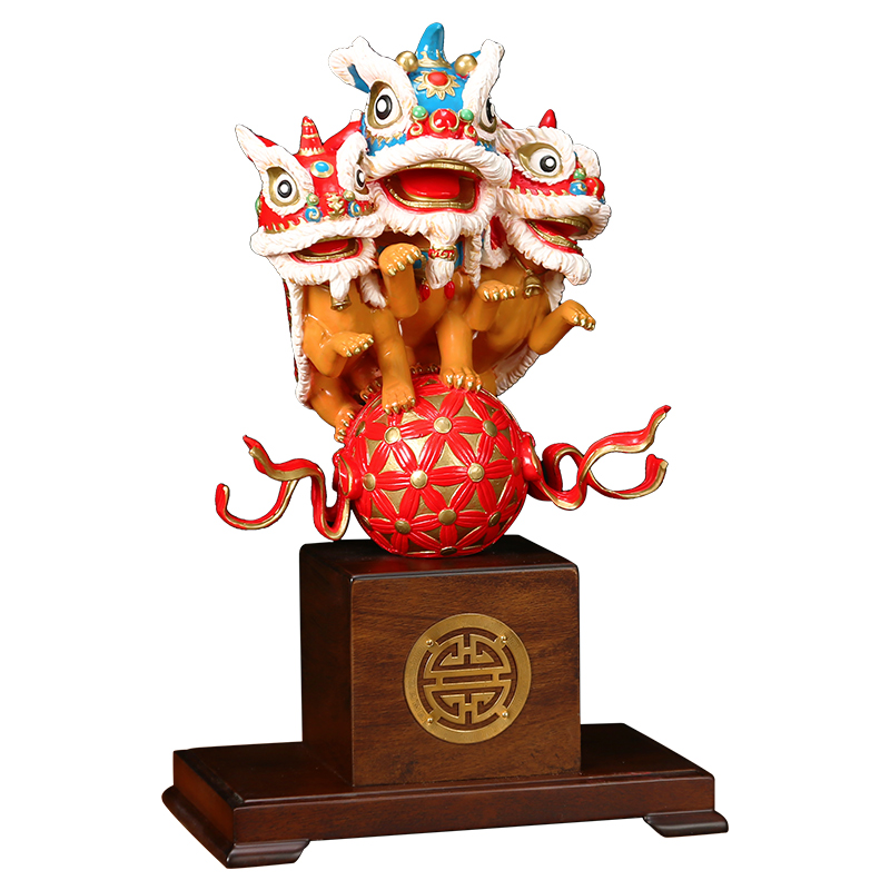 上善若水《有求必应》狮子摆件 醒狮家居玄关乔迁开业礼物A0028