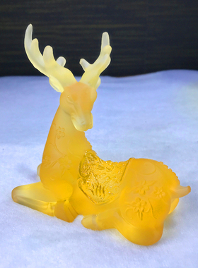 琉璃梅花鹿摆件小鹿工艺品高档招财家居饰品客厅酒柜玄关装饰摆设