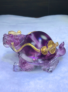 鎏金琉璃龙龟摆件龙头龟金钱龟高档招财镇宅家居装饰品客厅工艺品
