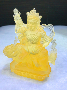 琉璃财宝天王佛像摆件北方守护神招财财神爷家居家用佛堂供奉神像