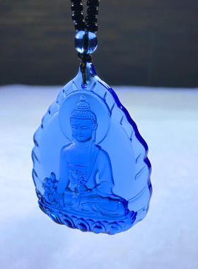 琉璃药师佛佛像吊坠项坠藏传佛牌保平安男女项链饰品挂件随身结缘
