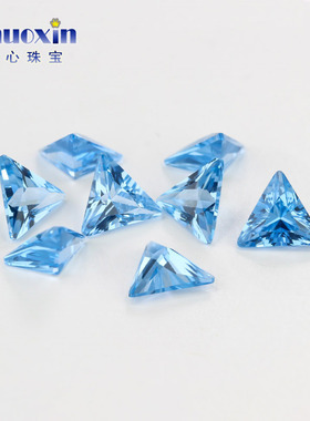 直三角形108#蓝尖晶裸石 人工合成蓝宝石仿钻戒面镶嵌首饰裸钻diy