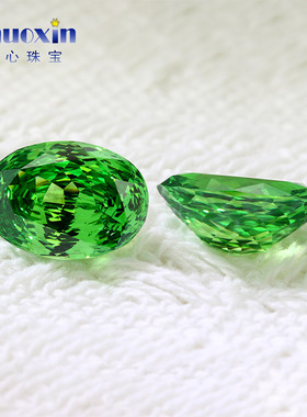 蛋形流星雨切锆石组合 合成氧化锆椭圆形星空千禧切工高碳钻裸石