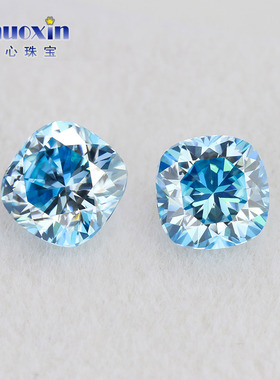 肥正方莫桑石彩色组合 合成碳硅石裸石枕型珠宝主石D色香槟粉红