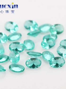 蛋形玻璃多色组合 椭圆形戒面裸石梧州宝石仿钻珠宝主石尖底配石