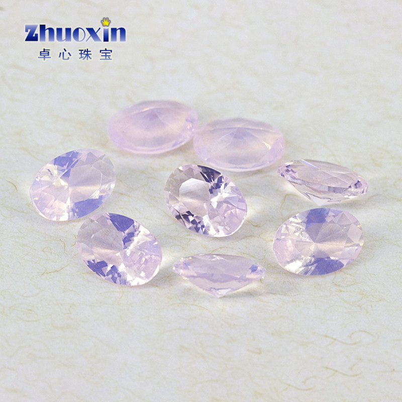蛋形浅粉蛋白玻裸石 浅粉玉玻璃椭圆形尖底戒面首饰镶嵌配石DIY,淘宝优惠券,粉丝福利购,淘宝优惠卷