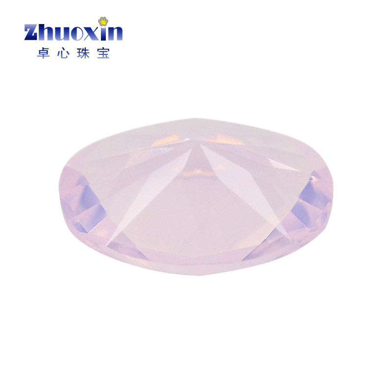 蛋形浅粉蛋白玻裸石 浅粉玉玻璃椭圆形尖底戒面首饰镶嵌配石DIY,淘宝优惠券,粉丝福利购,淘宝优惠卷