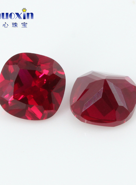 肥正方刚玉彩色组合 合成红蓝宝石尖底裸石耐高温镶嵌用垫型主石