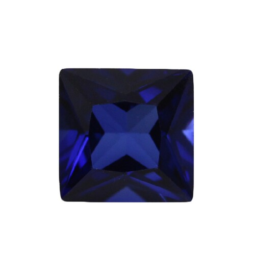 正方直角车花34#蓝刚玉裸石 公主方合成蓝宝石戒面戒指sapphire - 图3