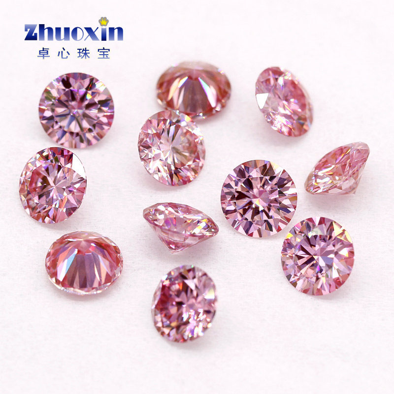 正品圆形彩色莫桑石组合 合成碳硅石圆钻尖底1克拉主石戒面裸石,淘宝优惠券,粉丝福利购,淘宝优惠卷