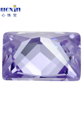 蓝色长方形单孔锆石镶嵌首饰品