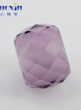 算盘珠子浅紫色玻璃蛋形裸石 串珠手链项链串饰彩色珠宝饰品主石