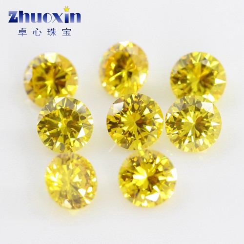 圆形金黄色立方氧化锆石裸石 大尺寸尖底CZ微镶散钻DIY3~20mm - 图2