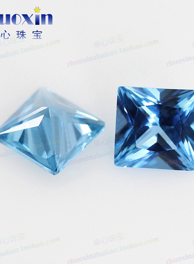 正方直角尖晶彩色组合 公主方车花切工合成尖晶石尖底裸石镶嵌用