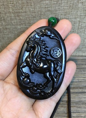 黑檀木雕刻十二生肖挂件