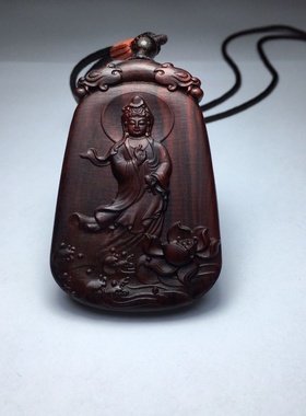 小叶紫檀雕刻观音菩萨实