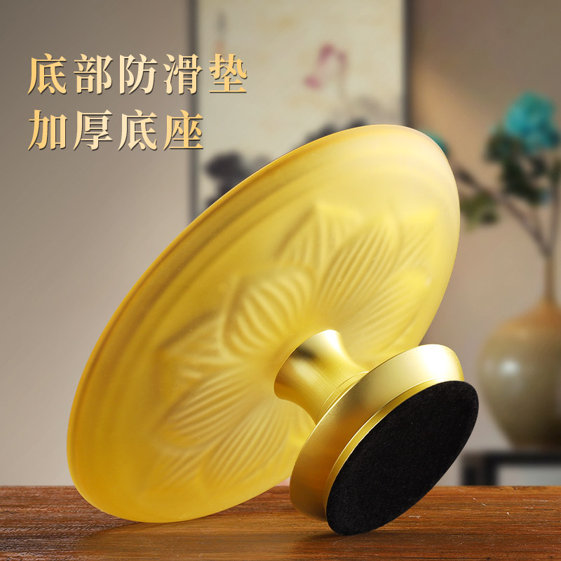 家用琉璃黄铜合金供果盘水果盘茶几摆件来奶花招财果盘供奉财神爷
