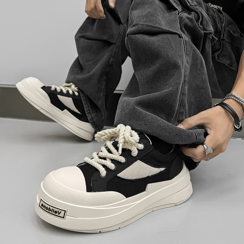 男鞋冬透气大头运动休闲鞋潮牌高级感情侣帆布鞋小众百搭厚底板鞋,淘宝优惠券,粉丝福利购,淘宝优惠卷