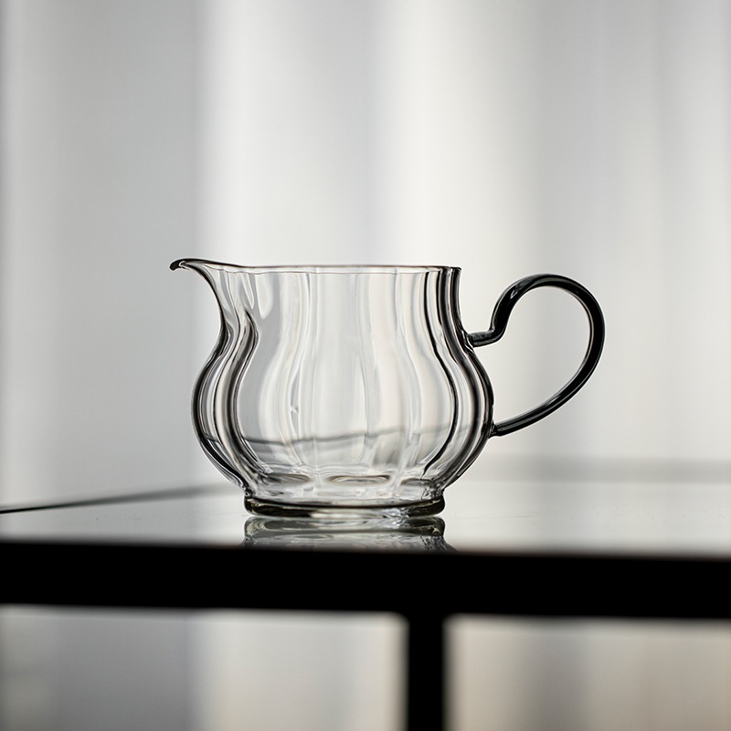 瓜陵公道杯透明耐热高硼硅玻璃带把公杯分茶器茶具茶海