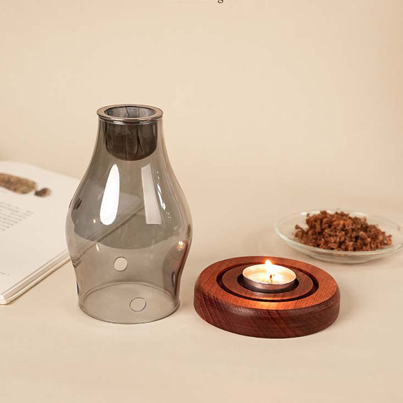 日式玻璃烛台香薰灯奇楠沉香蜡烛香薰灯复古家用卧室隔火熏香炉,淘宝优惠券,粉丝福利购,淘宝优惠卷