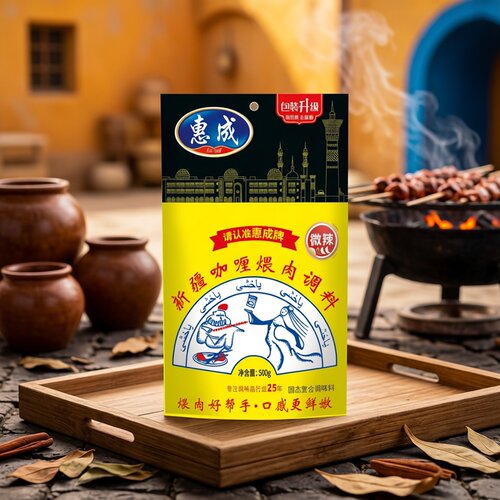 惠城烧烤料新疆风味咖哩肉串调料东北煨肉烤炸煎肉肉串调料500g - 图2