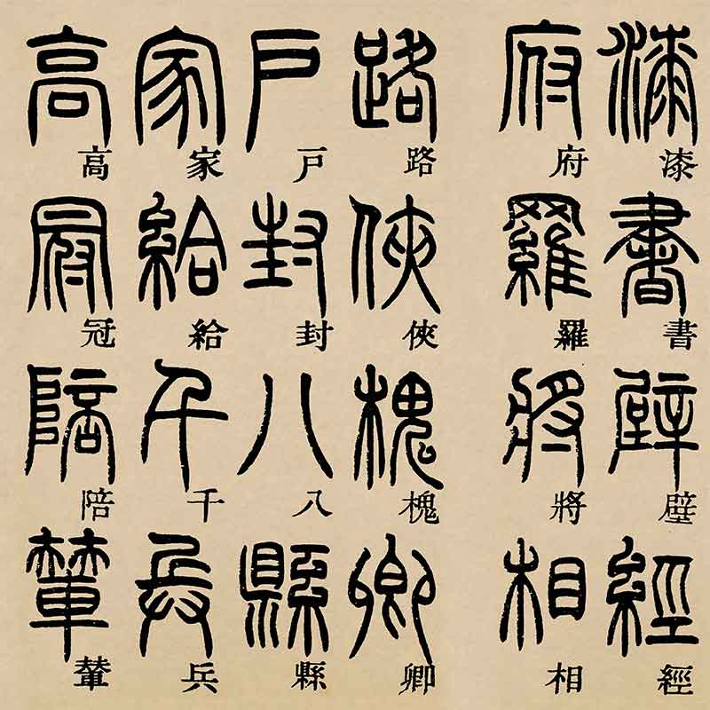 清 邓石如 篆书千字文复古书法纸本绢本长卷高清微喷仿古复制装饰