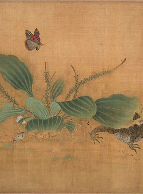 元 谢楚芳 乾坤生意图卷复古字画水墨花卉国画高清微喷复制装饰品