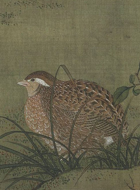高清微喷花鸟秋塘山鸟图赵佶