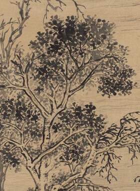 文征明石湖泛月图立轴纸本复古山水人物写意国画微喷复制装饰画