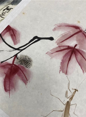 齐白石 可惜无声花卉昆虫工笔画册页十二张微喷复制学习临摹画稿