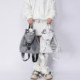 Rebirth wild setting rabbit ears backpack 2026 spring class splicing style cute bag crossbody school bag
