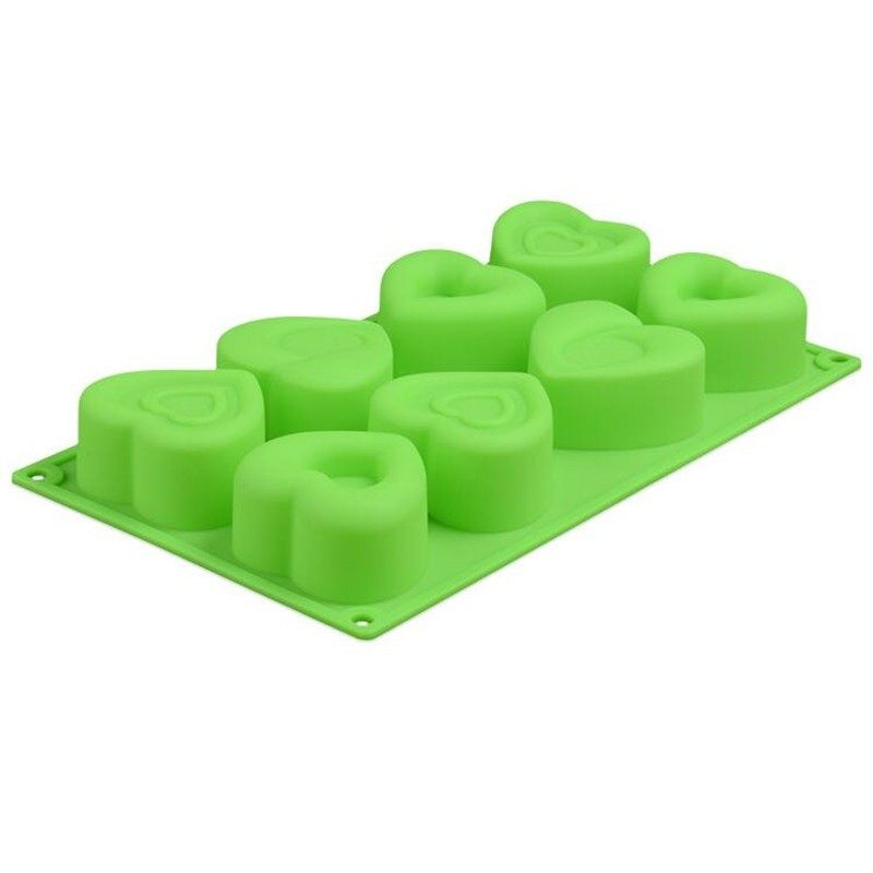 8连不同心形食品级硅胶蒸蛋糕米糕甜品布丁马蹄糕点烘培石膏模具,淘宝优惠券,粉丝福利购,淘宝优惠卷