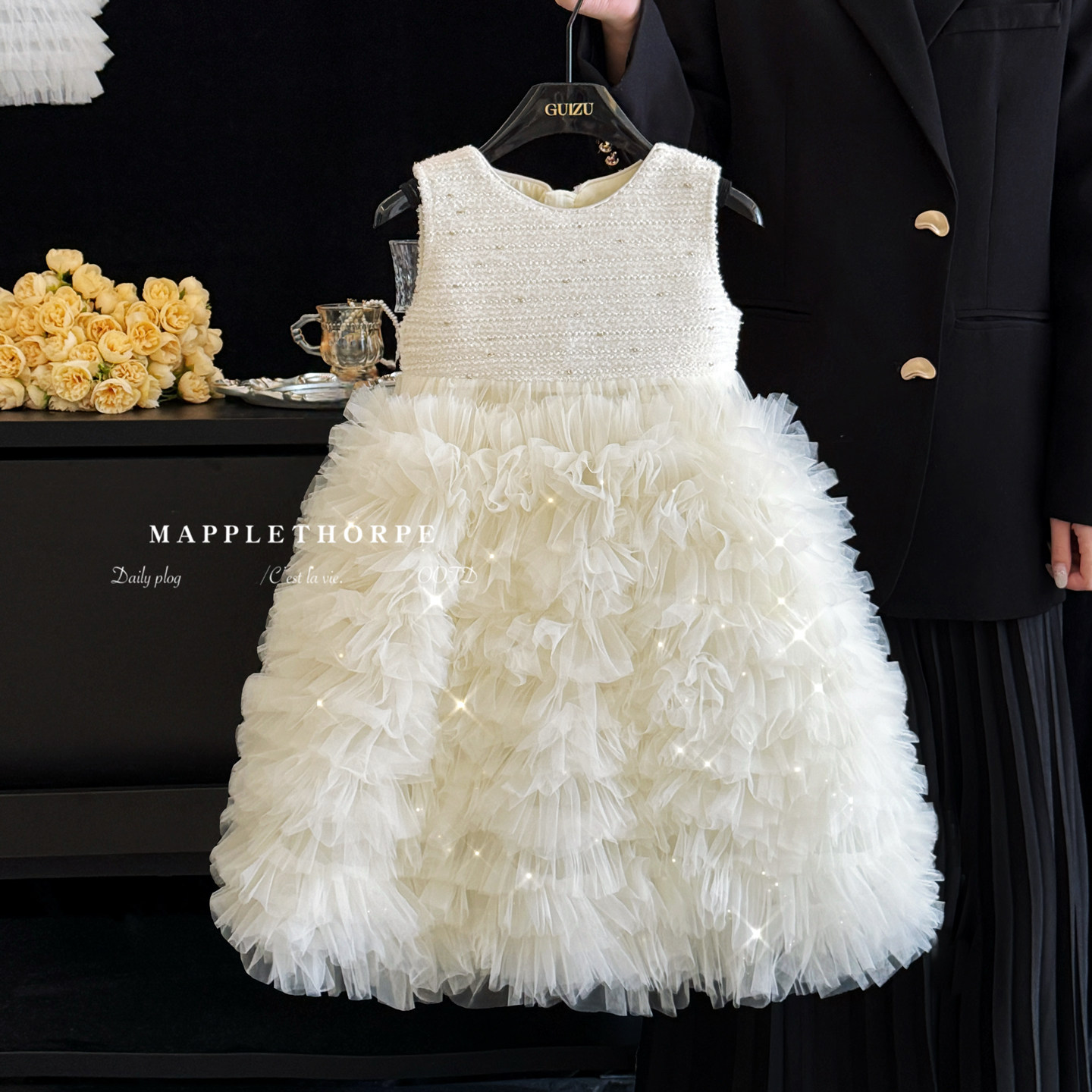 女童绝美连衣裙秋冬款儿童富家千金感公主裙洋气白色小香风礼服裙,淘宝优惠券,粉丝福利购,淘宝优惠卷