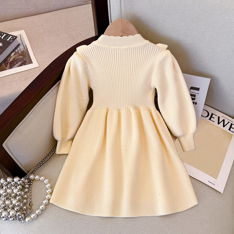 女童毛衣裙春秋2025新款洋气女宝宝打底针织连衣裙儿童红色公主裙,淘宝优惠券,粉丝福利购,淘宝优惠卷