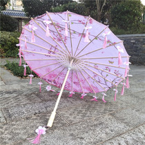 Ancient Wind Hanfu Oil Paper Umbrella Dance Silk Cloth Umbrella Qipao Walking Show Umbrella Flow Su Petal Umbrella Cos Photo Props Umbrella